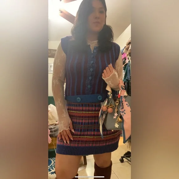 Nanette Lepore Blue and Purple Striped Mini Dress - Picture 8 of 11